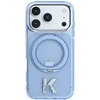 Dėklas Karl Lagerfeld IML Ring Stand 360 Kameo Metal MagSafe Case for iPhone 17 Pro Max / 18 Pro Max - Mėlyna