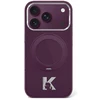 Dėklas Karl Lagerfeld IML Ring Stand 360 Kameo Metal MagSafe case for iPhone 17 Pro Max / 18 Pro Max - burgundy