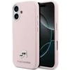 Karl Lagerfeld Karl &amp; Choupette Head Pins Saffiano MagSafe dėklas iPhone 17 - Rožinė