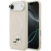 Karl Lagerfeld Karl &amp; Choupette Pins MagSafe dėklas skirtas Apple iPhone Air rusvai gelsvas