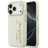 Karl Lagerfeld Karl Script Logo Dėklas skirtas Apple iPhone 17 Pro rusvai gelsvas