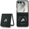 Karl Lagerfeld PU Karl and Choupette Heads Magnetic dėklas Samsung Galaxy Z Flip 8 juodos spalvos