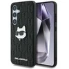 Dėklas Original Pouch Karl Lagerfeld Leather Monogram Pin Logo Choupette Head skirtas Samsung Galaxy S25 juodos spalvos