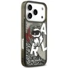 Dėklas Original Pouch Karl Lagerfeld Liquid Glitter Choupette Logo MagSafe skirtas Apple iPhone 17 Pro Max juodos spalvos