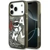 Dėklas Original Pouch Karl Lagerfeld Liquid Glitter Choupette Logo MagSafe skirtas Apple iPhone 17 Pro Max juodos spalvos