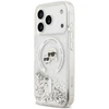 Dėklas Karl Lagerfeld Liquid Glitter Karl&Choupette Heads MagSafe do iPhone 18 Pro Max / 17 Pro Max przezorczysty