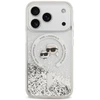 Dėklas Karl Lagerfeld Liquid Glitter Karl&Choupette Heads MagSafe do iPhone 18 Pro Max / 17 Pro Max przezorczysty