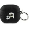 Dėklas Karl Lagerfeld Monogram Karl & Choupette Head AirPods 4 juodos spalvos
