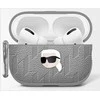 Dėklas Karl Lagerfeld Monogram Karl Head AirPods 4 sidabro spalvos