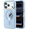 Dėklas Karl Lagerfeld Peekaboo Logo MagSafe do iPhone 18 Pro / 17 Pro šviesiai mėlyna