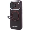 Dėklas Karl Lagerfeld case for IPHONE 18 Pro/17 Pro compatible with MagSafe (Ring Stand 360 Saffiano Classic Logo) burgundy