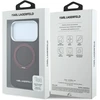Karl Lagerfeld dėklas IPHONE 18 Pro/17 Pro, suderinamas su MagSafe (Ring Stand 360 Saffiano Classic Logo) bordinės spalvos