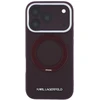 Dėklas Karl Lagerfeld case for IPHONE 18 Pro/17 Pro compatible with MagSafe (Ring Stand 360 Saffiano Classic Logo) burgundy