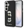 Karl Lagerfeld „Saffiano“ dvigubų galvučių metalinis dėklas, skirtas „Samsung Galaxy S26“, juodas