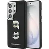 Karl Lagerfeld „Saffiano“ dvigubų galvučių metalinis dėklas, skirtas „Samsung Galaxy S26 Ultra“, juodas