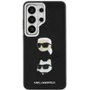 Karl Lagerfeld „Saffiano“ dvigubų galvučių metalinis dėklas, skirtas „Samsung Galaxy S26 Ultra“, juodas