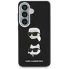 Karl Lagerfeld „Saffiano“ dvigubų galvučių metalinis dėklas, skirtas „Samsung Galaxy S26“, juodas