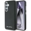 Karl Lagerfeld Saffiano Full Wrapped Elongated Metal Logo MagSafe Samsung Galaxy S25 dėklas telefonui juodos spalvos