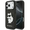 Karl Lagerfeld Saffiano Mono Patch Choupette dėklas, skirtas iPhone 18 Pro / 17 Pro, juodas