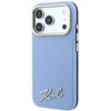 Dėklas Karl Lagerfeld Saffiano Small Script Metal Logo MagSafe Case for iPhone 17 Pro / 18 Pro - Light Mėlyna