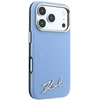 Dėklas Karl Lagerfeld Saffiano Small Script Metal Logo MagSafe Case for iPhone 17 Pro / 18 Pro - Light Mėlyna