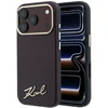 Karl Lagerfeld Saffiano Small Script Metal Logo MagSafe dėklas, skirtas iPhone 17 Pro / 18 Pro - bordo