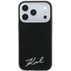 Dėklas Karl Lagerfeld Saffiano Small Script Metal Logo MagSafe Case for iPhone 17 Pro Max / 18 Pro Max - Juodas