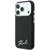 Dėklas Karl Lagerfeld Saffiano Small Script Metal Logo MagSafe Case for iPhone 17 Pro Max / 18 Pro Max - Juodas