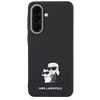 Dėklas Karl Lagerfeld Saffiano w/ Karl&amp;Choupette Metal Logo do Samsung Galaxy A57 5G juoda
