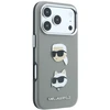 Karl Lagerfeld PU Semi Wrap Saffiano K&CH Heads dėklas, skirtas iPhone 18 Pro Max, pilkas