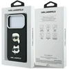Karl Lagerfeld PU Semi Wrap Saffiano K&CH Heads dėklas, skirtas iPhone 18 Pro, juodas