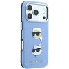 Dėklas Cg Mobile Sas Karl Lagerfeld Saffiano with Karl & Choupette Heads Pins & Logo case for Iphone 18 Pro Max / 17 Pro Max mėlynas