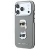 Karl Lagerfeld PU Semi Wrap Saffiano K&CH Heads dėklas, skirtas iPhone 18 Pro Max, pilkas