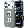 Karl Lagerfeld PU Semi Wrap Saffiano K&CH Heads dėklas, skirtas iPhone 18 Pro Max, pilkas