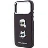 Karl Lagerfeld PU Semi Wrap Saffiano K&CH Heads dėklas, skirtas iPhone 18 Pro Max, bordo spalvos