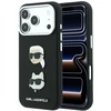 Karl Lagerfeld PU Semi Wrap Saffiano K&CH Heads dėklas, skirtas iPhone 18 Pro, juodas
