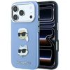 Dėklas Cg Mobile Sas Karl Lagerfeld Saffiano with Karl & Choupette Heads Pins & Logo case for Iphone 18 Pro Max / 17 Pro Max mėlynas