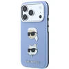Dėklas Cg Mobile Sas Karl Lagerfeld Saffiano with Karl & Choupette Heads Pins & Logo case for Iphone 18 Pro Max / 17 Pro Max mėlynas