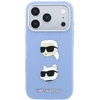 Dėklas Cg Mobile Sas Karl Lagerfeld Saffiano with Karl & Choupette Heads Pins & Logo case for Iphone 18 Pro Max / 17 Pro Max mėlynas