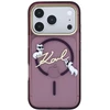 Dėklas Karl Lagerfeld Script Logo MagSafe do iPhone 18 Pro Max / 17 Pro Max bordo spalvos