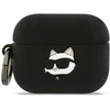 Karl Lagerfeld 3D Logo NFT Choupette Head Silicone dėklas skirtas AirPods Pro 3 juodos spalvos