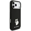 Dėklas Karl Lagerfeld Silicone Choupette Metal Pin iPhone 18 Pro Max / 17 Pro Max juoda