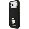Dėklas Karl Lagerfeld Silicone Choupette Metal Pin iPhone 18 Pro Max / 17 Pro Max juoda