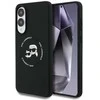 Dėklas Karl Lagerfeld Silicone Double Heads And Circle MagSafe skirtas Samsung Galaxy S25 Edge juodos spalvos