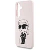 Dėklas Karl Lagerfeld Silicone Graffiti Ikonik Printed Logo MagSafe Samsung Galaxy S25 rožinės spalvos