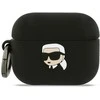 Karl Lagerfeld 3D Logo NFT Karl Head Silicone dėklas skirtas AirPods Pro 3 juodos spalvos
