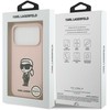 Karl Lagerfeld dėklas, skirtas IPHONE 17 Pro, suderinamas su „MagSafe KLHMP17LSKIGROP“ (silikonas su KL eskizu ir logotipu), rožinis