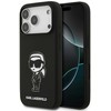 Karl Lagerfeld dėklas, skirtas IPHONE 17 Pro, suderinamas su MagSafe KLHMP17LSKIGROK (silikoninis su KL eskizu ir logotipu), juodas