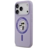 Dėklas Karl Lagerfeld Silicone Karl&Choupette Ring MagSafe do iPhone 18 Pro / 17 Pro violetinė
