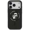 Dėklas Karl Lagerfeld Silicone Karl&Choupette Ring MagSafe do iPhone 18 Pro / iPhone 17 Pro juoda